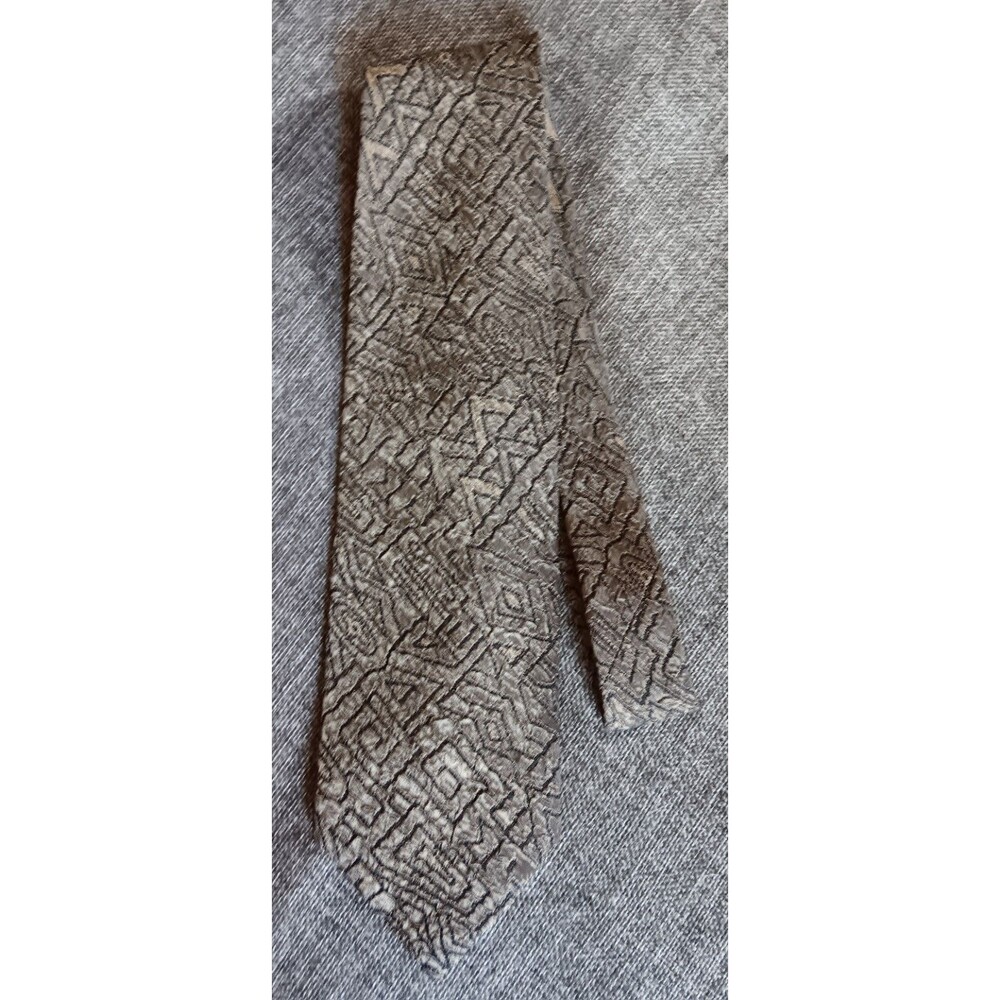 Tie 70s 80s 90s Y2K Mens Picasso Brown Textured 3.75 Wide 55 Long